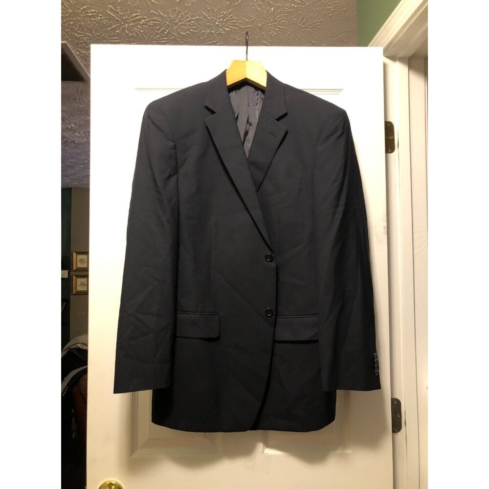 michael kors men's black 100%wool sport coat blazer jacket size: 44R